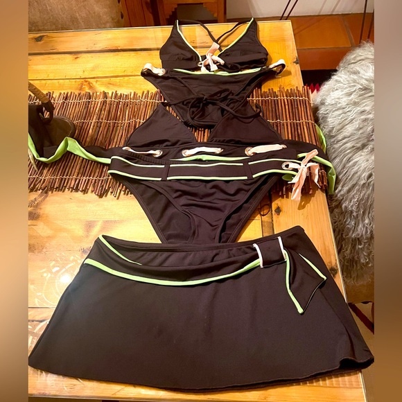 Lucky Brand Co Bathing Suits 5 Piece Set Sz L - Picture 1 of 8